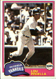 1981 Topps Baseball Cards      724     Lou Piniella